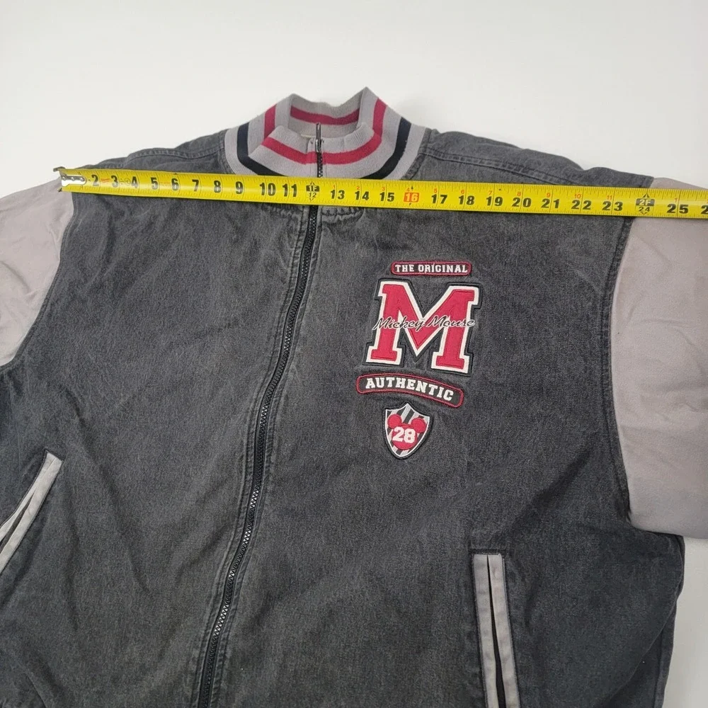 Vtg 90s Disney Store Mickey Mouse Letterman jacket size XL Full Zip Description